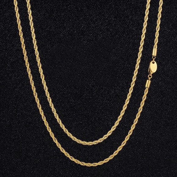 Gold Rope Chain Necklace 3mm Gold Chain GP - Picture 1 of 4